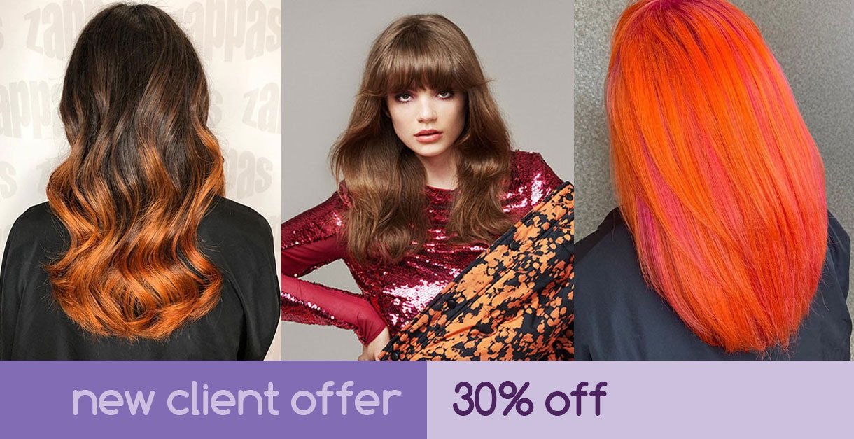 new client offer, 30% off hair cut and colour, zappas hair salons, twyford, fleet, crowthorne, caversham, wokingham